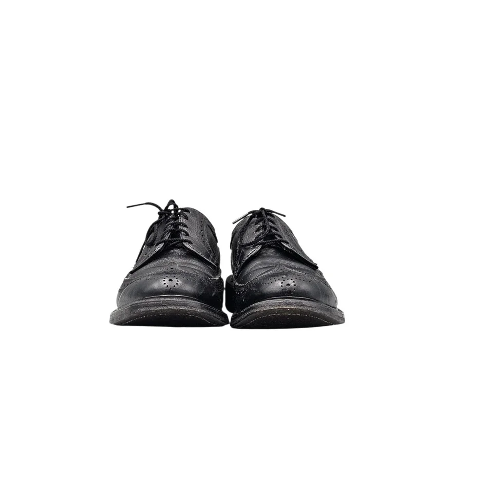 Dexter Men's Size 9 D VTG USA Black Pebbled Leather Longwing Gunboat Dress Shoes